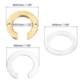 sourcing map 1 Pcs C Type Faucet Fixing Bracket, Open Faucet Horseshoe Lock Nuts Mounting Fittings Loose Faucet Repair Nut Durable Washers and Rubber Gasket, Brass