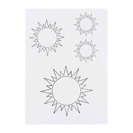 4 x 'Sun' Temporary Tattoos - Water Resistant, Skin-Safe, Non-Toxic Transfers, Mixed Sizes (TO00001493)