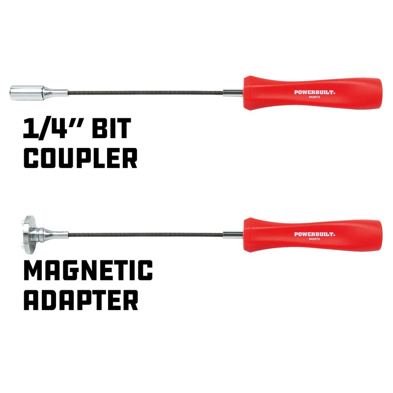 Powerbuilt Magnetic Oil Drain Plug Remover Tool, Flexible Shaft for