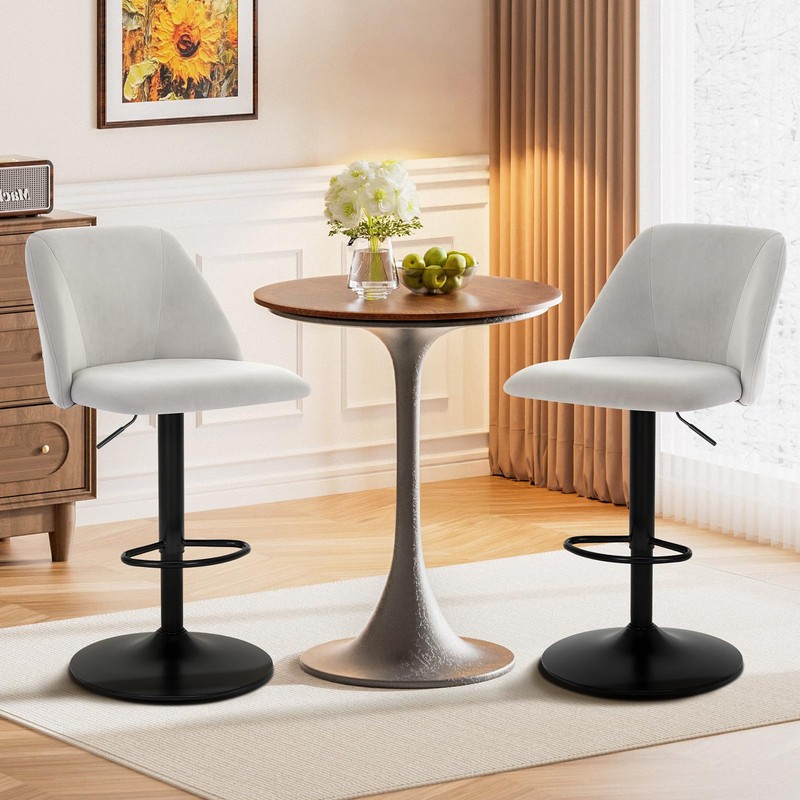 COLAMY Bar Stools Set of 2, Modern Swivel Bar Chairs,