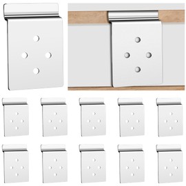 Pelopy 10 Pack Slatwall Metal Plate Mount Backplate Mounting Adapter to Make Items Slatwall Compatible Heavy Duty Steel Bracket with 4 Pre-Drilled Holes Backplate for Secure Displays