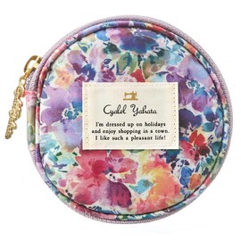 Cyalel Yahata Accessory Case, Portable, Flower Pattern, Jewelry Case, Portable, Mini, Fashionable, Floral Print, Compact, Lightweight, LC, Made in Japan (Magical Daisy, Purple)