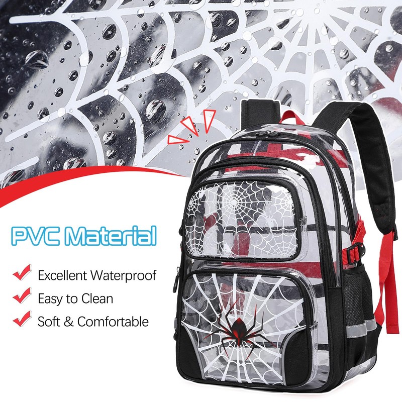 Cool Luminous Clear Backpack for Boys with Lunch Box &