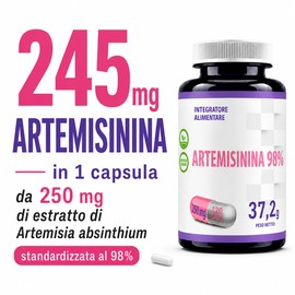 Hepatica Artemisinina | 250 mg | standardizzata al 98% | 120 capsule vegane | scorta per 4 mesi | GMP & Testato da Laboratorio Indipendente