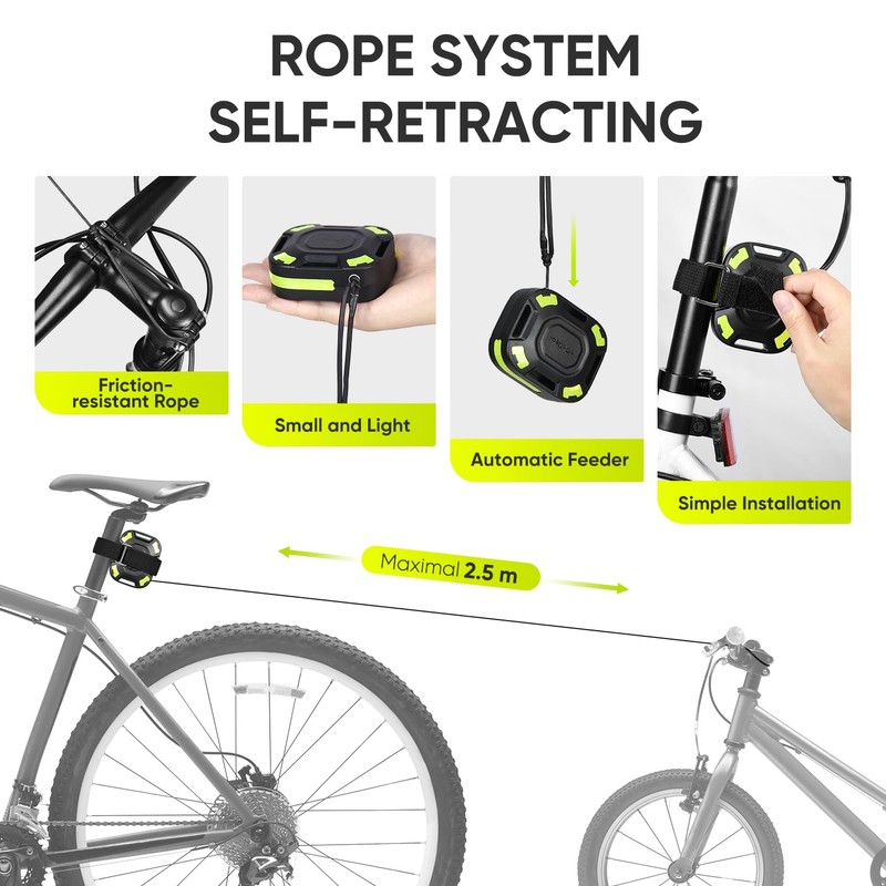 Bicycle Tow Rope Children, oGoDeal Retractable Towing System Bicycle Accessories,