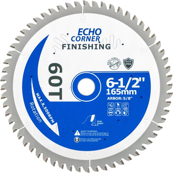 Echo Corner 6-1/2 Inch Ultra Finish Circular Saw Blade, Carbide