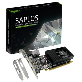 SAPLOS GT 730 2GB DDR3 128-bit, Dual HDMI, VGA, Low Profile Graphics Card, PC Video Card, Computer GPU for Working, Low Power, PCI Express x16, DirectX 11