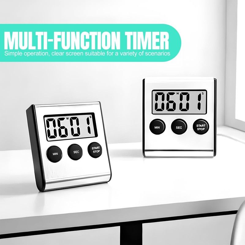 Digital Kitchen Timer – 2 Pieces Digital Timer with Magnet,