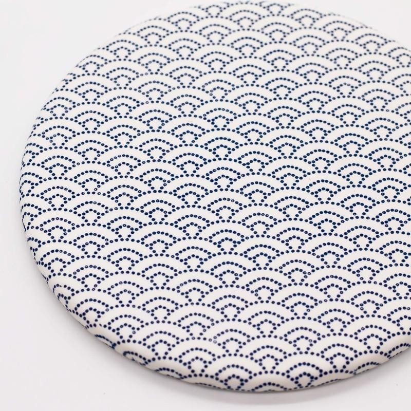Mino Ware 458-0203 "Sousera" Water Absorption Coaster Ceramic, Diameter Approx.