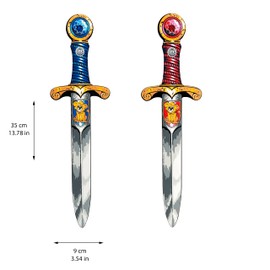 Liontouch Mini Lion Toy Swords for Kids, Blue & Red | Medieval Pickpocket Dagger with Gemstone for Role Play in Foam | Safe Weapons & Knight Costume Accessories for Boys Fancy Dress