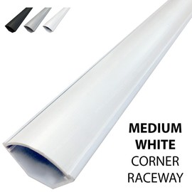 Electriduct Medium Corner Duct Cable Raceway (1150 Series) - 5 Feet - White - 2 Sticks