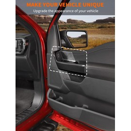 Savadicar Carbon Fiber Interior Accessories - Front Door Handles Trim Cover for Ford F150 (2021-present) - Premium Texture Interior Decor Upgrade Kit, 2-Piece Set
