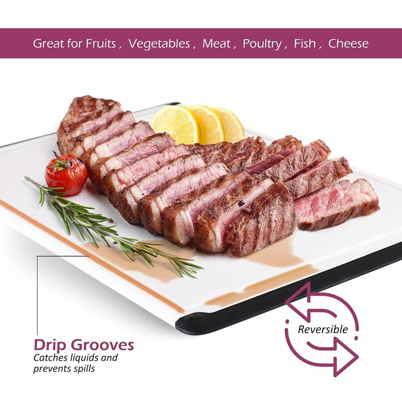 Large Cutting Board for Kitchen - 18x12 Inch Plastic Cutting