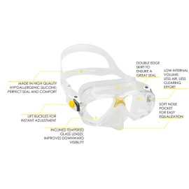 Cressi Sub S.p.A. Marea Masque de plongée Transparent/Jaune
