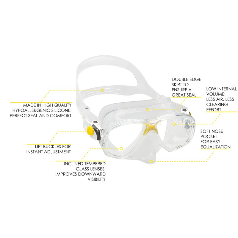 Cressi Sub S.p.A. Marea Masque de plongée Transparent/Jaune