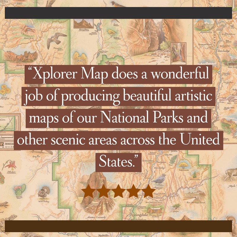 Sequoia & Kings Canyon Map Poster – 18x24 Vintage-Style Lithographic