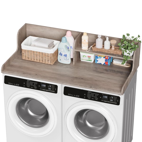 DTK Washer Dryer Wood Countertop with Shelf, Laundry Topper with