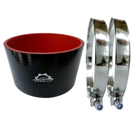 Bekelan 5" ID (127mm) High-Temp Straight Silicone Hose Coupler With Stainless T-Bolt Clamp - Heavy Duty 4-Ply Reinforced Design for Automotive Turbo/Intercooler/Intake Piping/Industrial Hydraulic