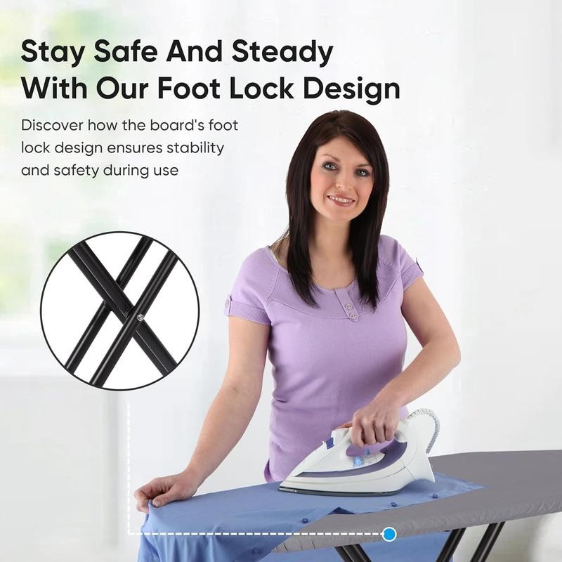Deluxe Ironing Board with Heat Resistant Cover and Thicken Felt