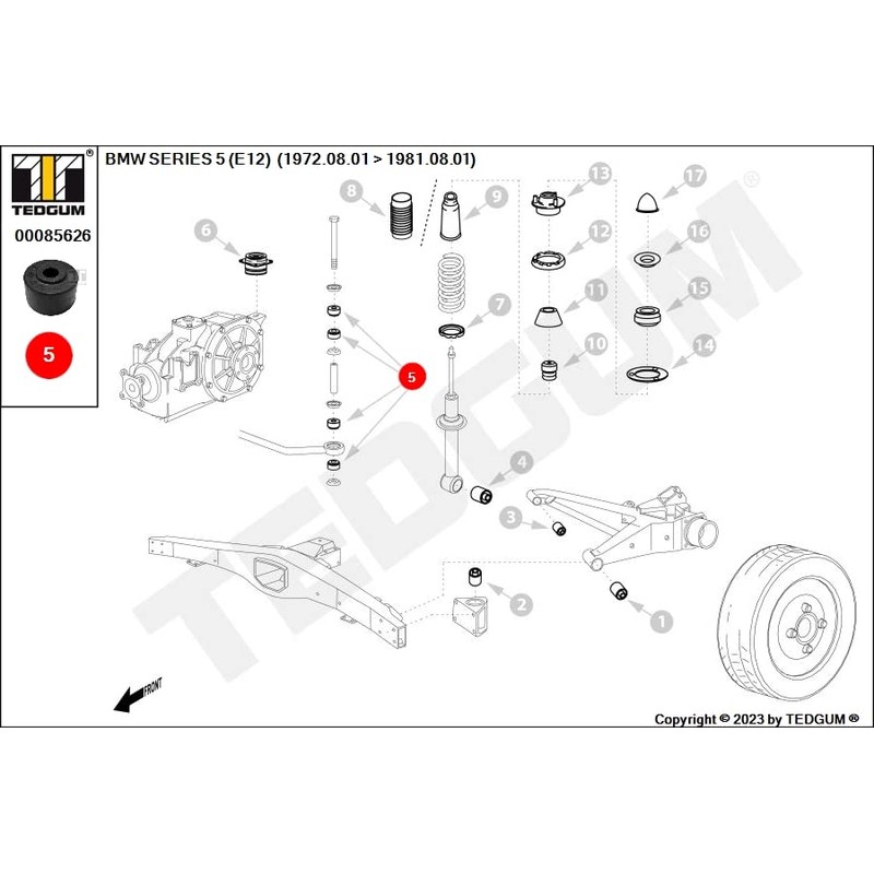 TEDGUM 00085626 Bushing for Stabiliser Connection