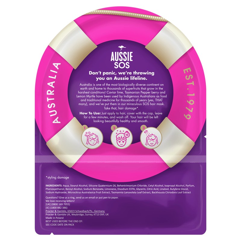 Aussie SOS Hair Mask & Cap Revive Your Lifeless Locks