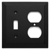 Cosmas 25068-FB Flat Black Single Toggle/Duplex Combo Electrical Outlet Wall