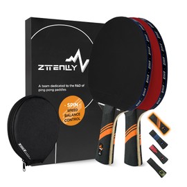 ZTTENLLY Ping Pong Paddle with Carbon Technology | Performance-Series,7-ply Finest Blade, Expert Speed/Edge/Balance, Thicker Protector Case | Table Tennis Racket for Professional (Edge, 2-Pack)