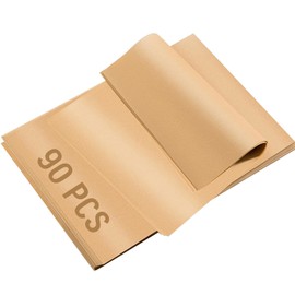 Vacnkoy 90 Pcs Parchment Paper Baking Sheets 12x16 Inches, Precut Non-Stick Baking Parchment for Baking Grilling Air Fryer Steaming Bread Cookie, Unbleached Parchment Paper, Fit for Half Sheet Pans Vacnkoy