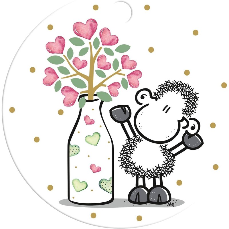 Sheepworld Vase with "Beste Mama" Motif, Flower Vase with Gift