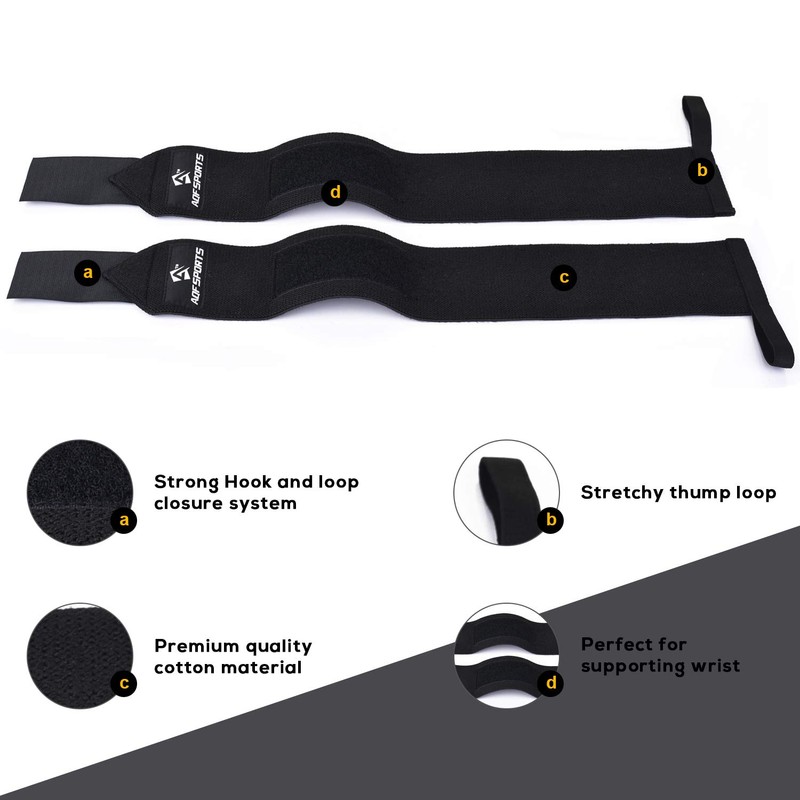 AQF 18” Wrist Wraps Supports Heavy Duty Weightlifting Gym Training