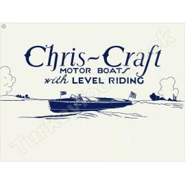 Chris - Craft Motor Boats With Level Riding 18" x 24" Metal Sign