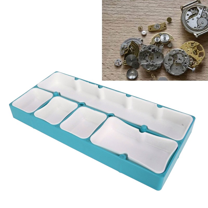 Watch Parts Storage Box Stackable 5 Compartments Acrylic Rubber Watch