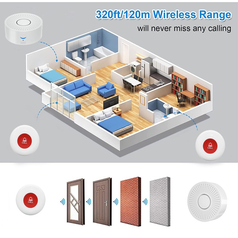 WiFi Smart Caregiver Pager Call Button Wireless Call Bell Nurse