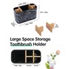 GFWARE Marble Toothbrush Holders, 5 Slots Bamboo Toothbrush and Toothpaste