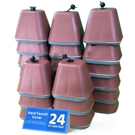 Cold Front Products Faucet Cover - Exterior Faucet Cover - Hose Bib Covers - Water Spigot Protector - Durable Outdoor Faucet Protection - 5.5" x 6.5" x 6.0" (24 Count, Brick Red)