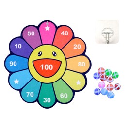 Lolileo Children's Rainbow Flower Dart Sticky Ball,Children's Dart Board,Indoor/Outdoor Games,Children's Creative Party Games,Birthday goods for Children,Suitable for Children Aged 3+