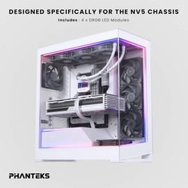 Phanteks (PH-PLEDKT_NV5_DWT01) NV5 Premium DRGB Kit, 3X D/A-RGB LED modules for NV5 Outer Frame, 1x D/A-RGB Motherboard Cable Cover, 1x D/A-RGB Power hub Included, White