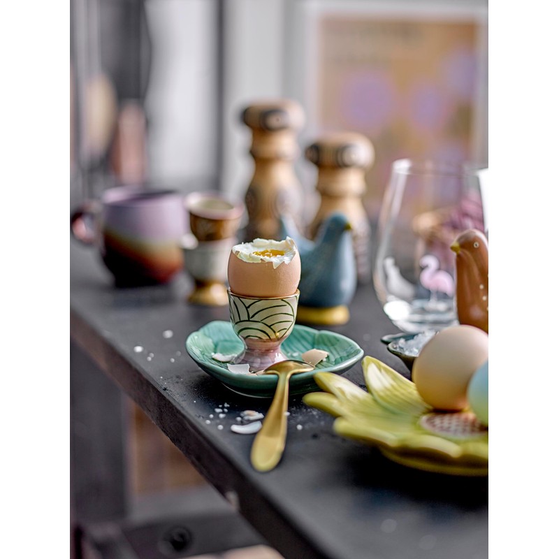 Bloomingville Vincent Egg Cups Set of 3 Pattern Ceramic Brown