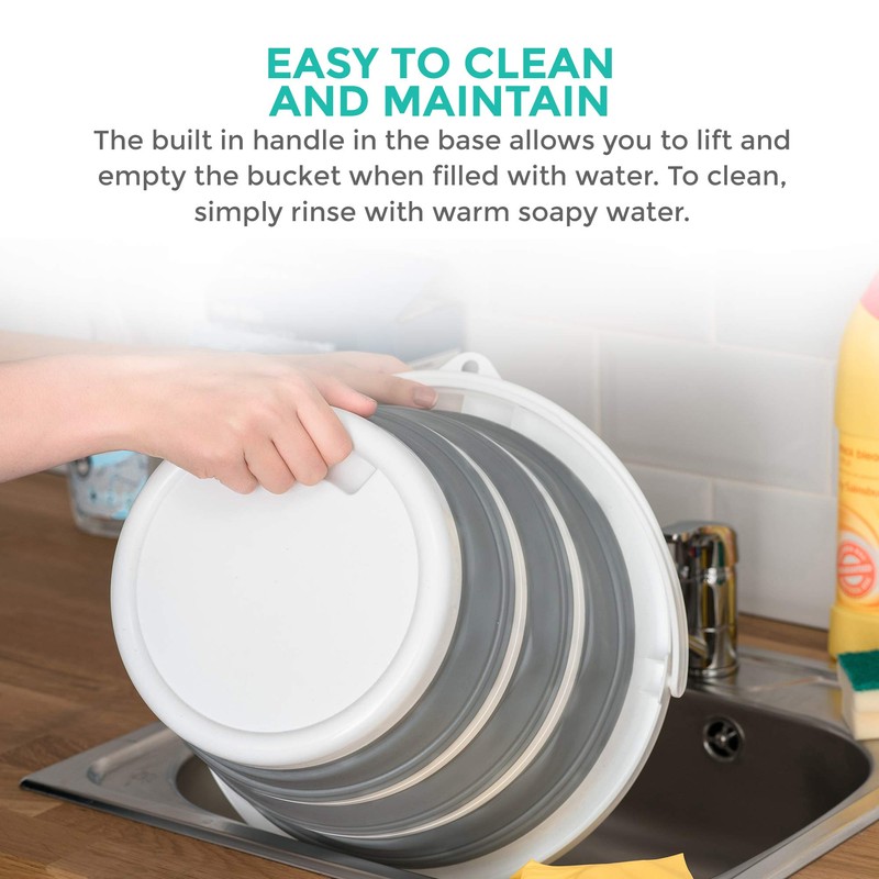 Hillington ® Collapsible Bucket – Large 10L Capacity Sturdy Folding