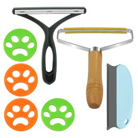 TICKLELY 9 Piece Pet Hair Remover Set - Lint Remover Magic Paws Lint Brush Clothes Brush Cat Hair Remover Mini Nylon Brush for Clothes, Carpet, Sofa, Knitting, Animal Hair
