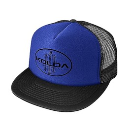 Joe's USA Classic Surfboards High Profile Poly-Foam Trucker Hat - Royal with Black Logo