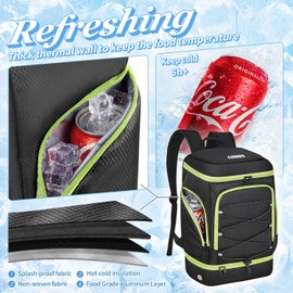 Ciihars Soccer Backpack,Soccer Bag with Ball Holder,Sport Equipment Bags Includes Separate Cleat Shoe and Ball Compartment Fit Basketball Volleyball Football (BLACK GREEN)