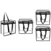 QWORK Transparent PVC Stadium Approved Tote Bags, 4 Pack 12x6x12