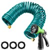Pangda 25 Ft x 3/8'' Coil Garden Hose EVA Recoil