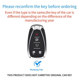 Key Fob Cover Leather Full Protection for Equinox Malibu Camaro Cruze Blazer Traverse Trax 5 Buttom Key Case (G-Black)