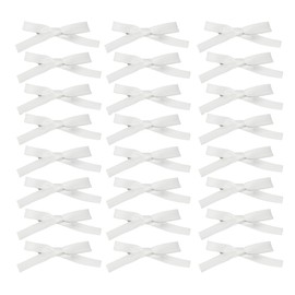24PCS Bow Hair Clips - Small Hair Bows, Satin Mini Bows Ribbons Ponytail Accessories Non-Slip Hair Clips Cute Hairpin for Women and Girls, White Ribbon