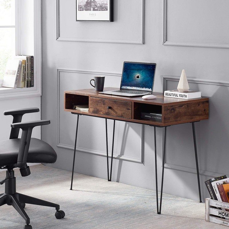 VECELO 39.3" Home Office Work Table with Drawers Computer Desk