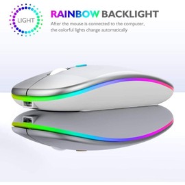 Wireless Mouse for Laptop, 2.4GHz USB Mini Computer Mice, 1600 DPI Optical Small Portable Cordless Mouse Compatible with PC, Desktop, Laptop and Notebook (Silver)