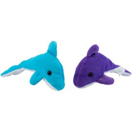 Giggle Time Plush Dolphin Assortment - (12) Pieces - Assorted Bright Colors - for Kids, Boys and Girls, Party Favors, Piñata Stuffers, Children’s Gift Bags, Carnival Prizes