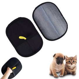 2 Pack Pet Hair Removal Gloves for Cats & Dogs, Reusable Double-Sided Grooming Gloves, Static Hair Remover Glove for Furniture, Sofa, Carpet, Car Seats Cleaning